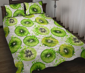 Watercolor kiwi pattern Quilt Bed Set