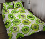 Watercolor kiwi pattern Quilt Bed Set
