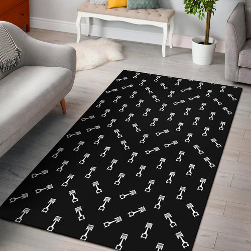 Engine Piston Black Theme Pattern Print Design 03 Area Rug