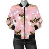 Cute Unicorn Pug Pattern Women'S Bomber Jacket