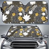Beautiful Gold Autumn Maple Leaf Pattern Car Sun Shade