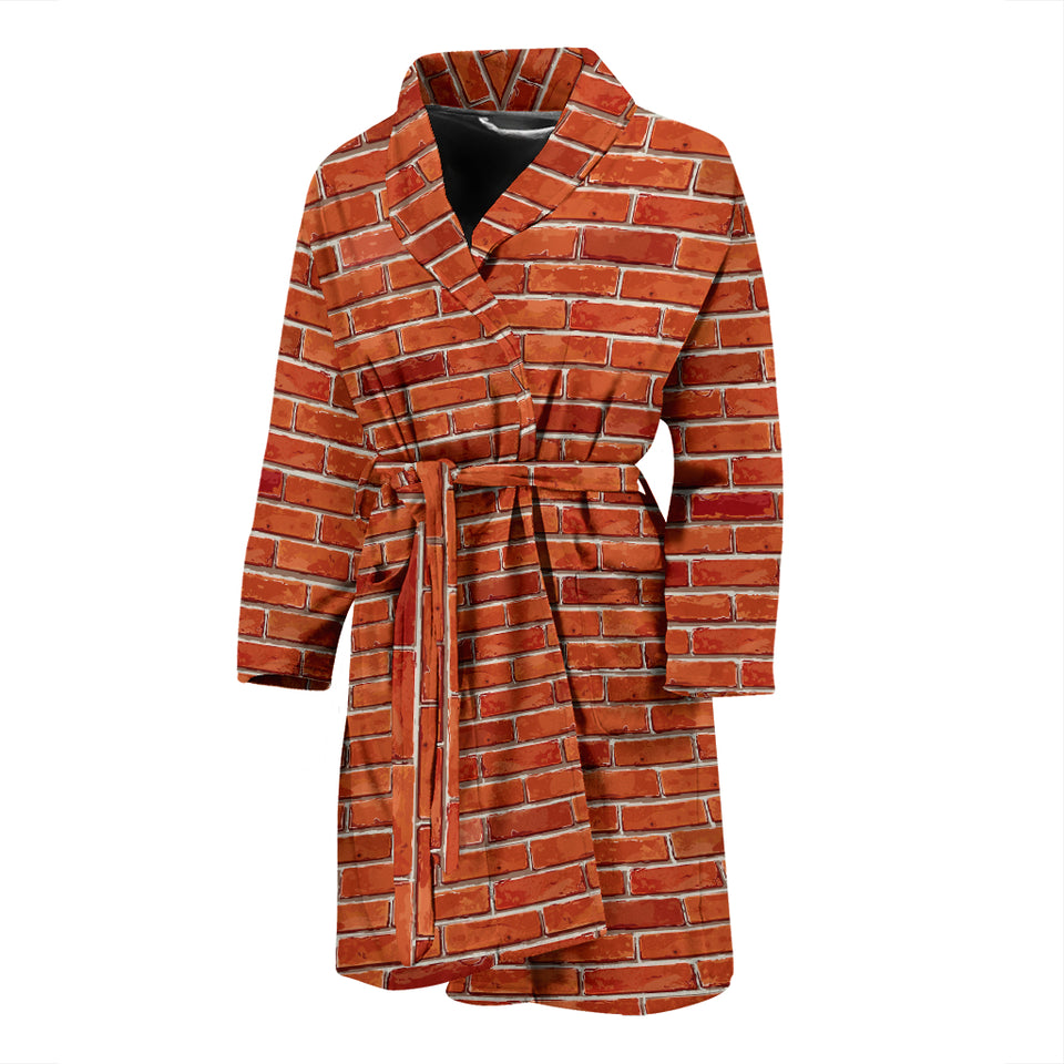 Brick Printed Pattern Print Design 03 Men's Bathrobe