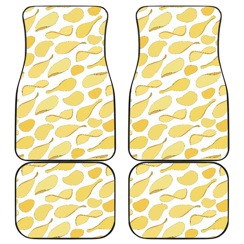 Potato Chips Pattern Print Design 02 Front and Back Car Mats
