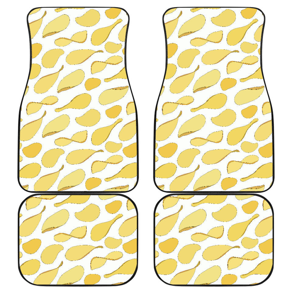 Potato Chips Pattern Print Design 02 Front and Back Car Mats