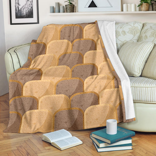 Bread Toast Pattern Print Design 04 Premium Blanket