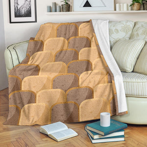 Bread Toast Pattern Print Design 04 Premium Blanket