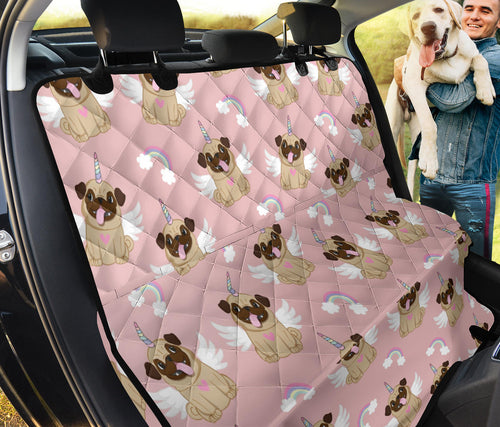 Cute Unicorn Pug Pattern Dog Car Seat Covers