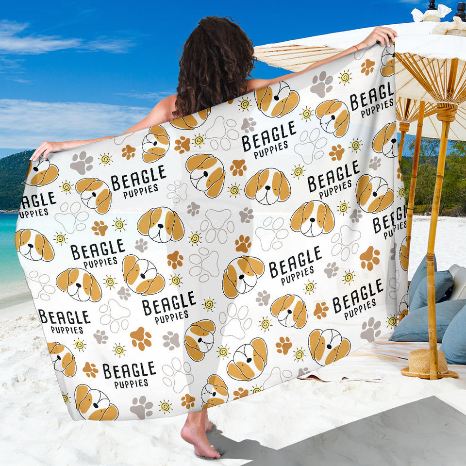 Cute Beagle Dog Pattern Background Sarong