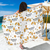 Cute Beagle Dog Pattern Background Sarong