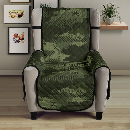 Digital Green camo camouflage pattern Chair Cover Protector