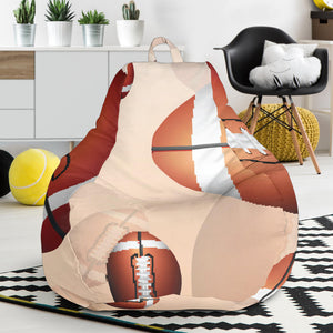 American Football Ball Design Pattern Bean Bag Cover