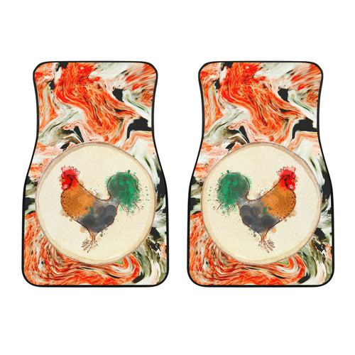 Pastel Chicken Front Car Mats (Set Of 2)