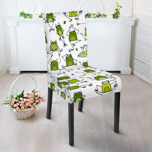Sketch Funny Frog Pattern Dining Chair Slipcover