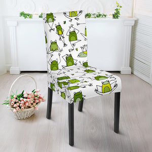 Sketch Funny Frog Pattern Dining Chair Slipcover