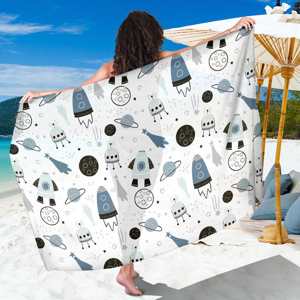 Hand Drawn Space Elements Space Rocket Star Planet Space Probe Sarong