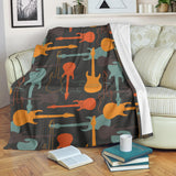 Electric Guitars Pattern Premium Blanket