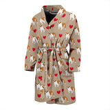 English Bulldog Pattern Print Design 05 Men's Bathrobe