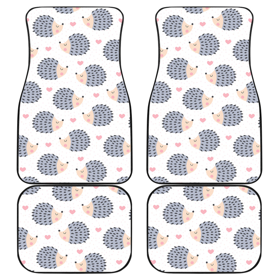 Hedgehog Pattern Print Design 04 Front and Back Car Mats
