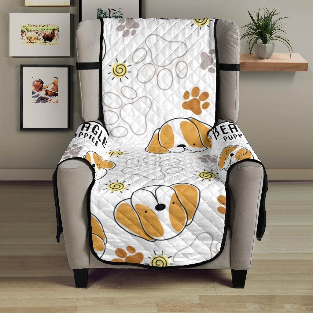 Cute beagle dog pattern background Chair Cover Protector