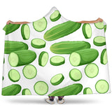 Cucumber Whole Slices Pattern Hooded Blanket