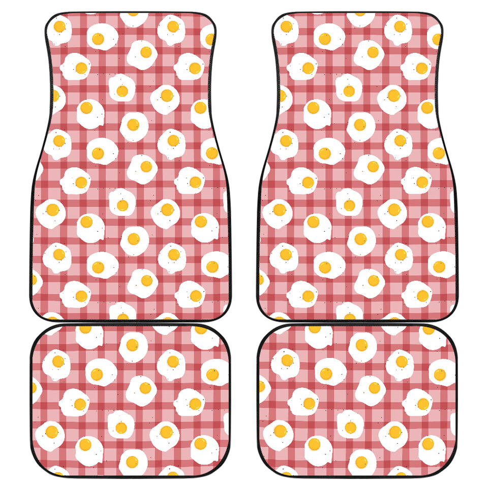 Fried Eggs Pattern Print Design 03 Front and Back Car Mats