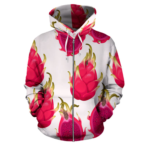 Dragon Fruits Design Pattern Zip Up Hoodie