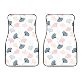 Black Gray Cream Coral Ginkgo Leaves Pattern Front Car Mats