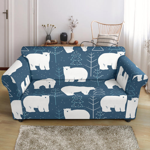 Polar Bear Mother Her Child Pattern Loveseat Couch Slipcover