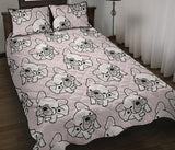 Cute french bulldog pattern Quilt Bed Set