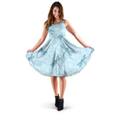 Dragonfly Pattern Blue Background  Sleeveless Midi Dress