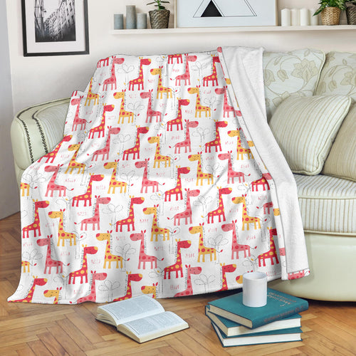 Giraffe Pattern Print Design 03 Premium Blanket