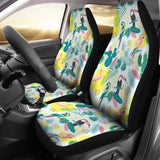 Cute Parrot Toucan Flamingo Cactus Exotic Leaves Pattern  Universal Fit Car Seat Covers