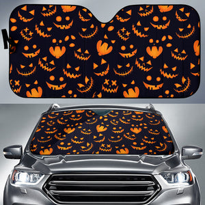 Halloween Pattern Pumpkin Background Car Sun Shade