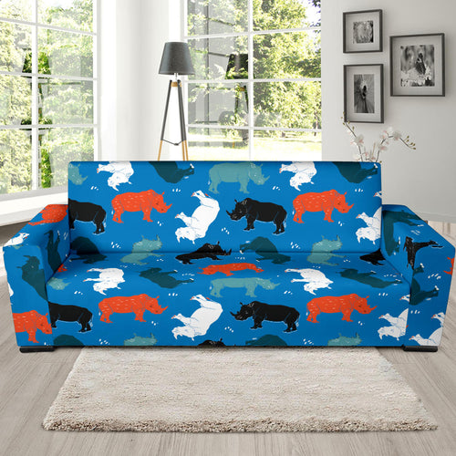 Colorful Rhino Pattern Sofa Slipcover