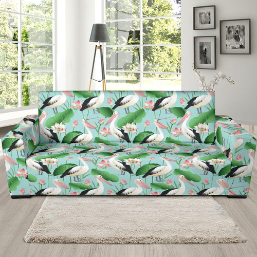 Pelican Pattern Print Design 01  Sofa Slipcover
