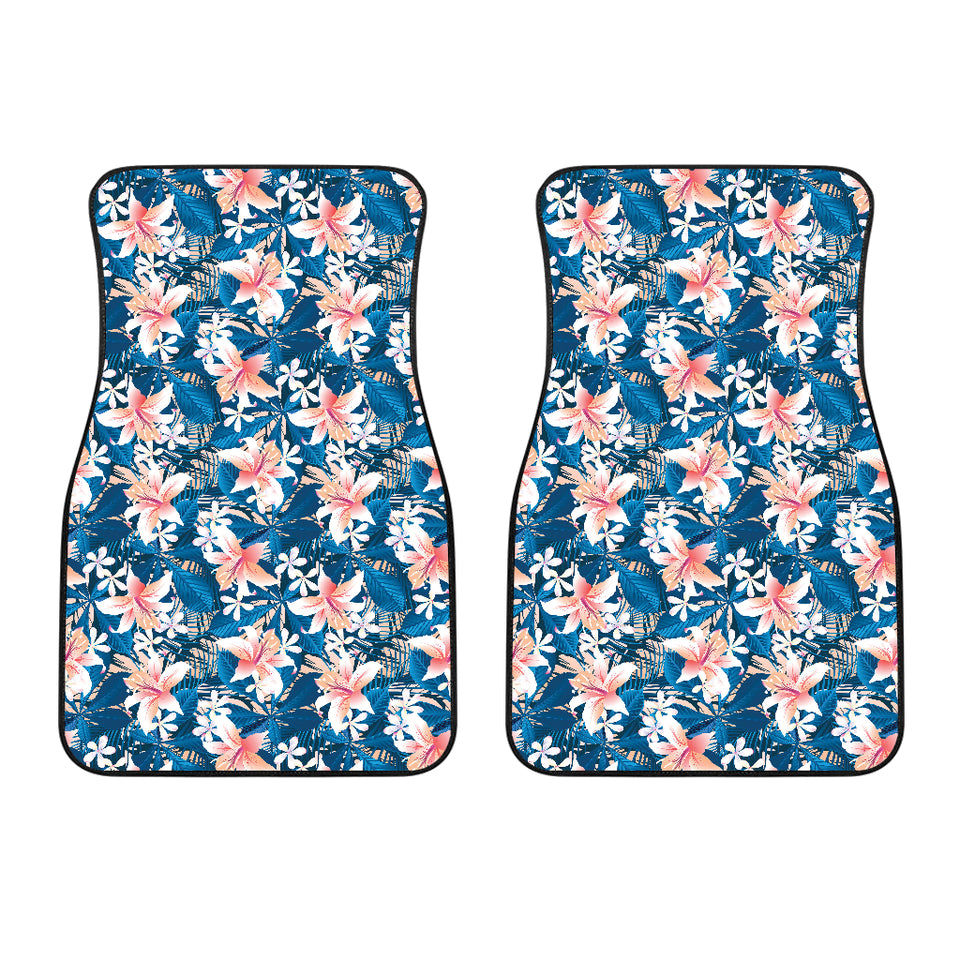 Hibiscus Pattern Print Design 02 Front Car Mats