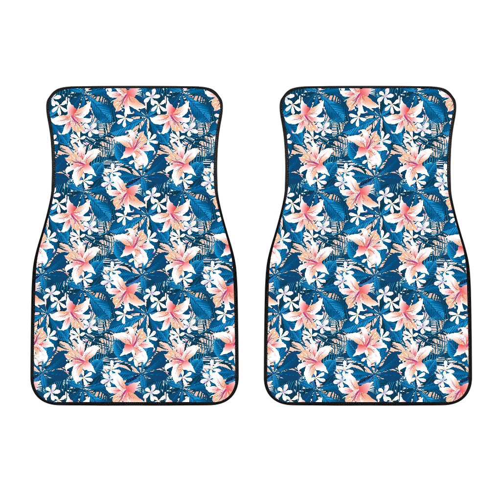 Hibiscus Pattern Print Design 02 Front Car Mats
