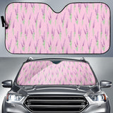 Lavender Pattern Pink Background Car Sun Shade