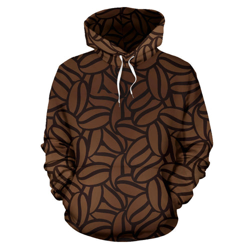 Coffee Bean Pattern Men Women Pullover Hoodie
