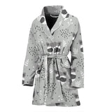 Cute Raccoons Leaves Dot Women'S Bathrobe
