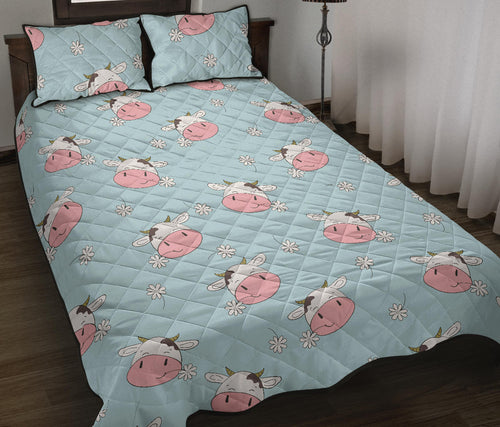 Cute cow flower pattern Quilt Bed Set