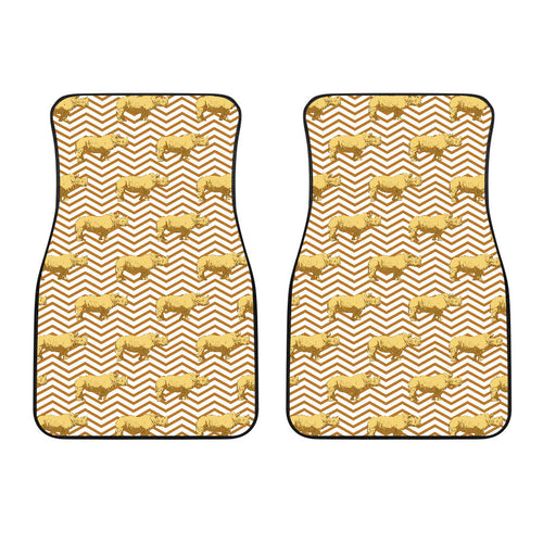 Rhino Yellow Theme Pattern Front Car Mats