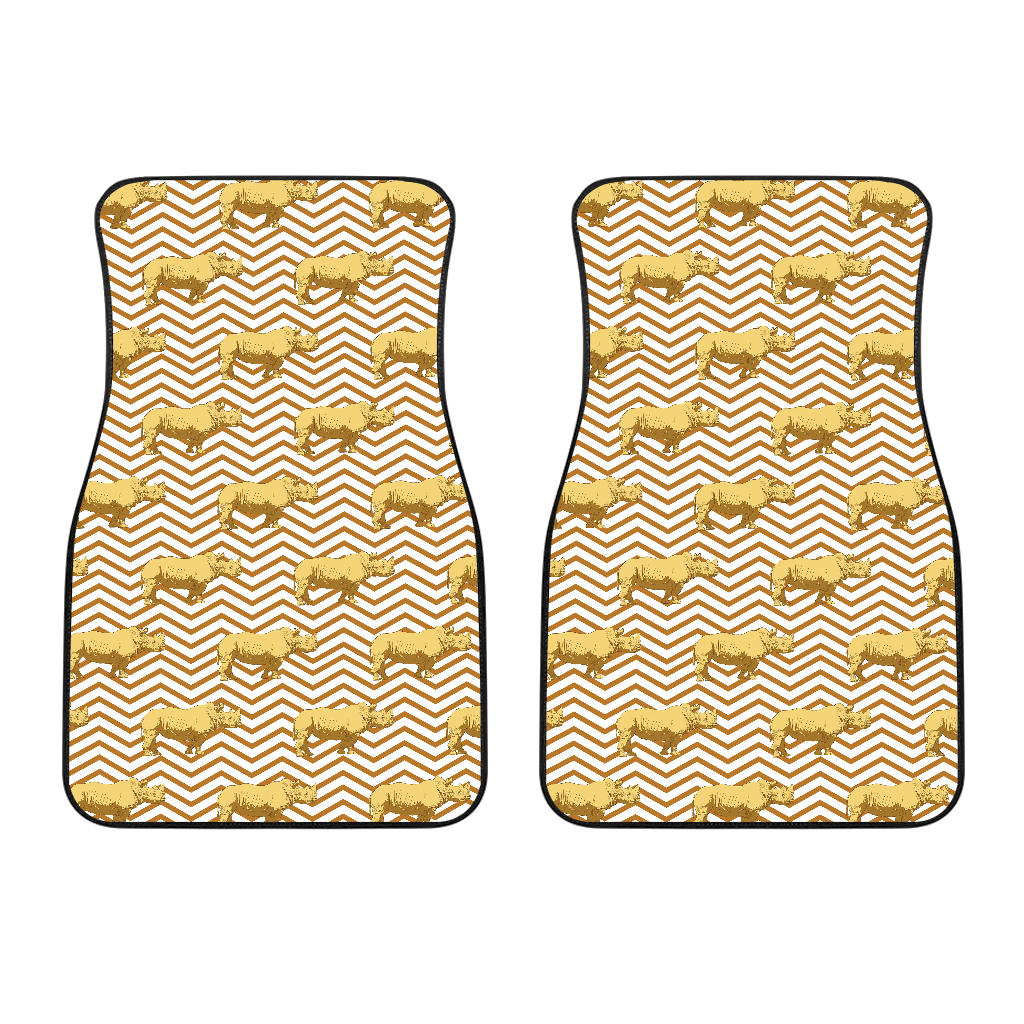 Rhino Yellow Theme Pattern Front Car Mats
