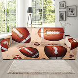 American Football Ball Design Pattern Sofa Slipcover