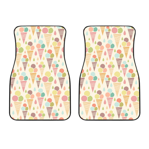 Ice Cream Cone Pattern Front Car Mats