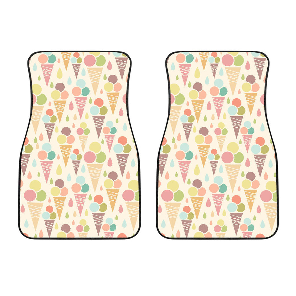 Ice Cream Cone Pattern Front Car Mats
