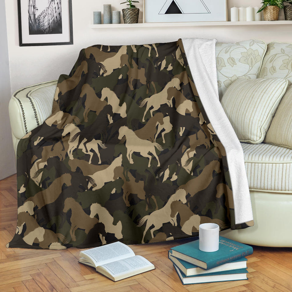 Horse Camouflage Pattern Premium Blanket