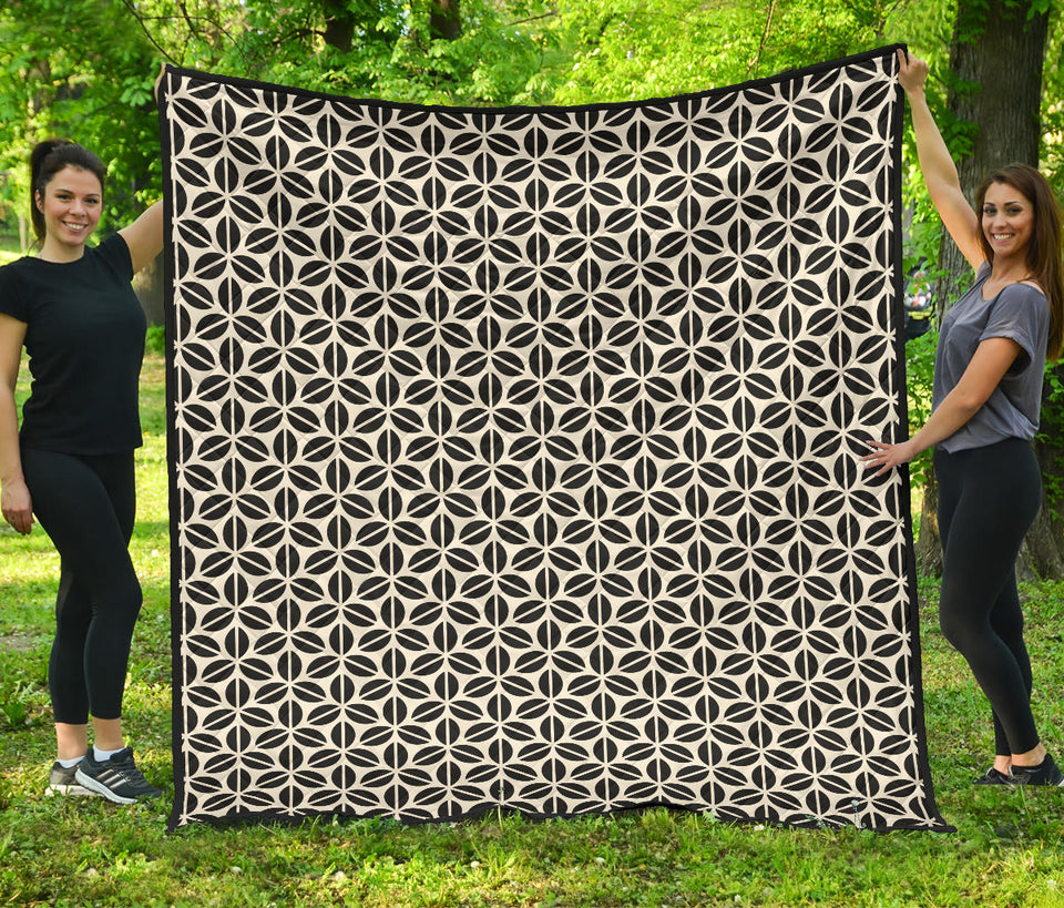 Coffee Bean Abstract Modern Pattern Premium Quilt