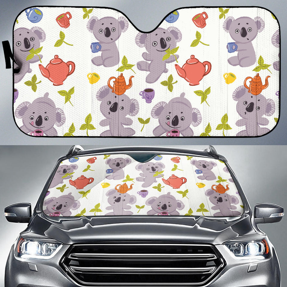 Cute Koalas Teapots Tea Car Sun Shade