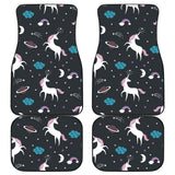 Unicorn Rainbows Moon Clound Star Pattern Front And Back Car Mats
